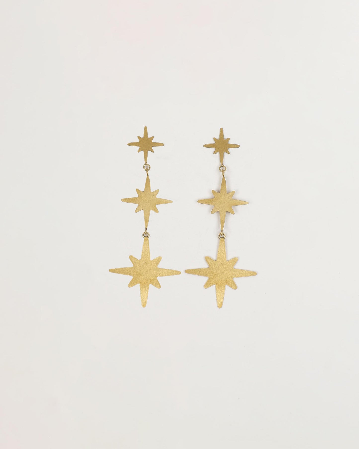 Brincos de Ouro Tripla Estrela