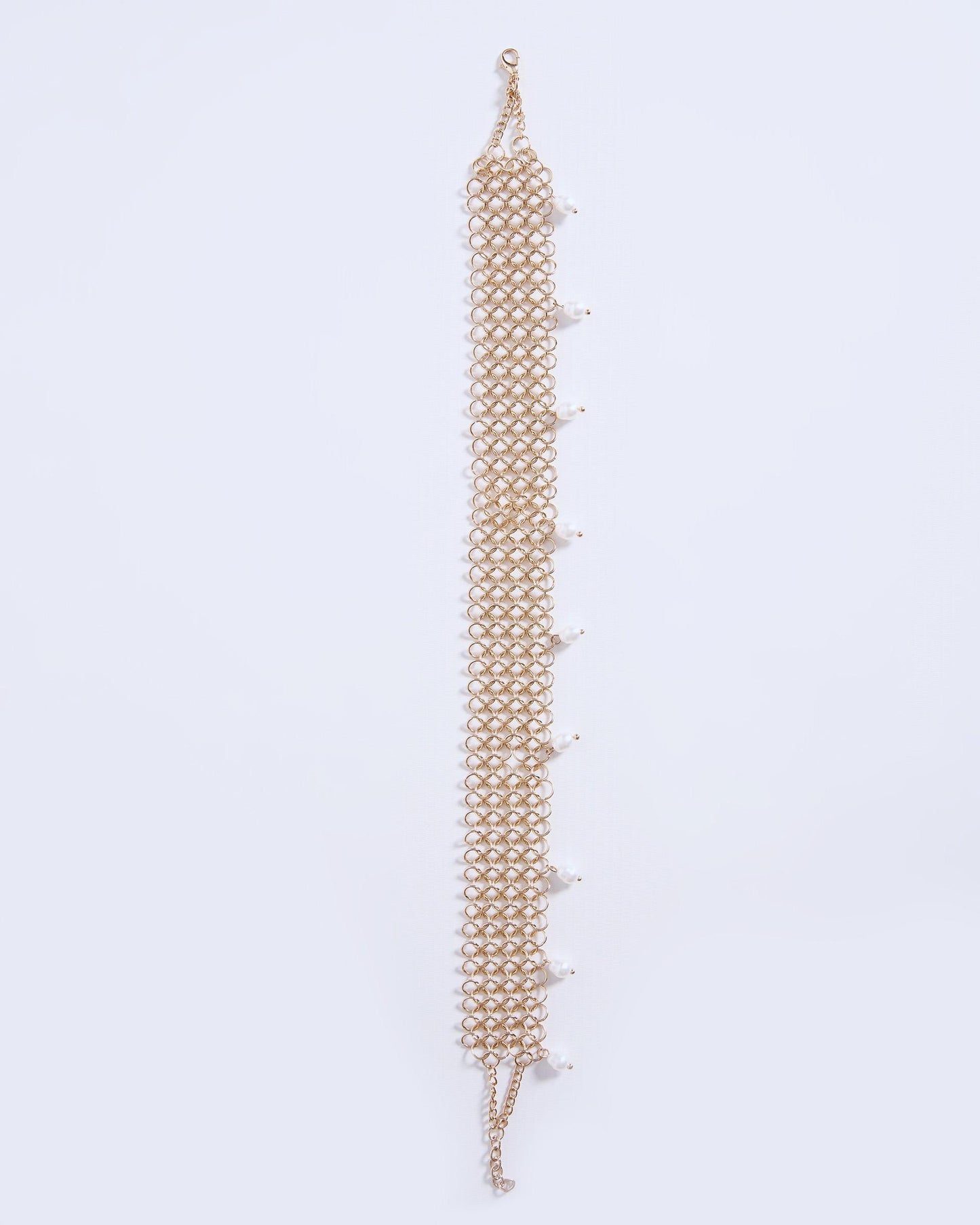 Choker Rejilla Perlas Oro