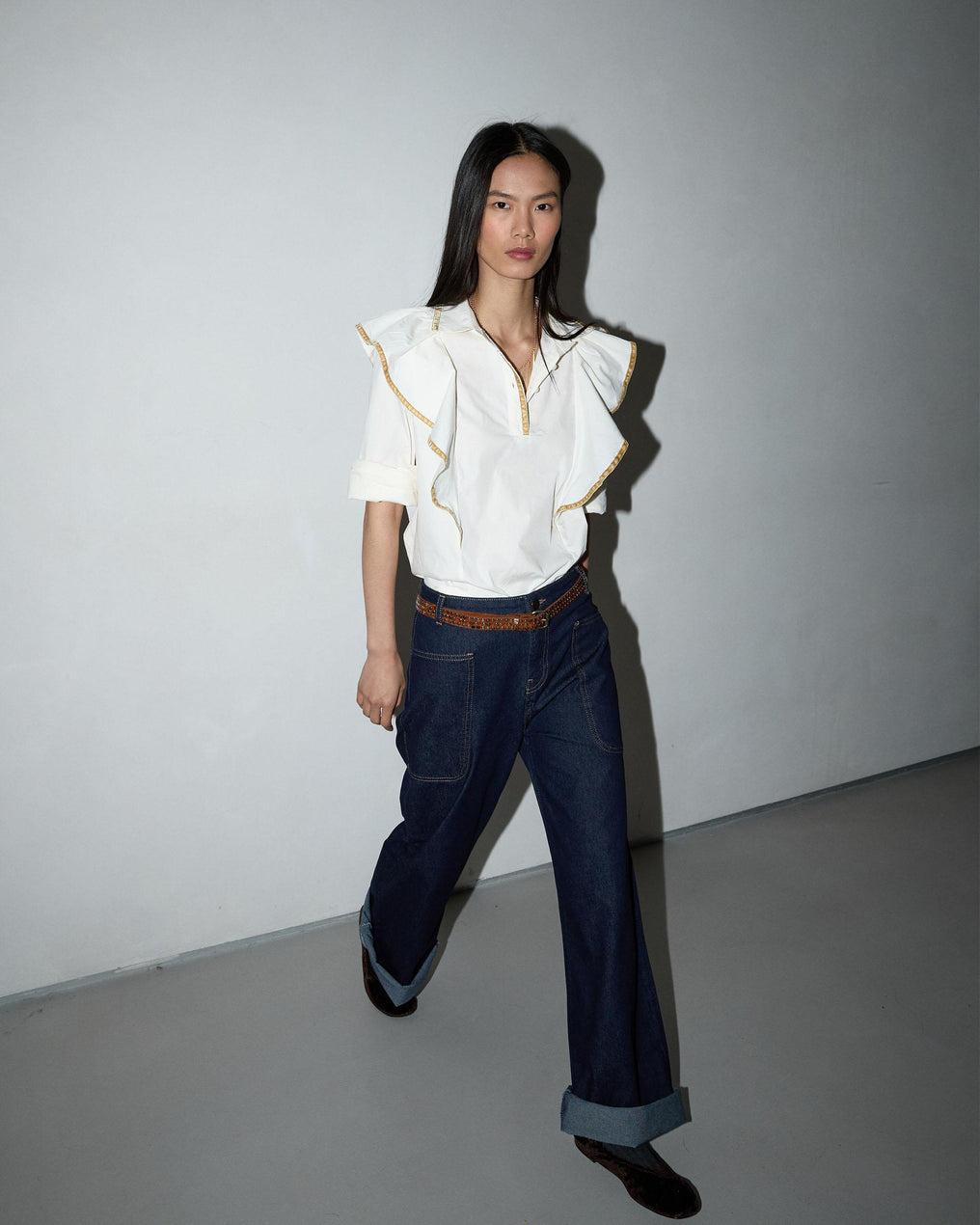 Blusa Volantes Vivo Crudo