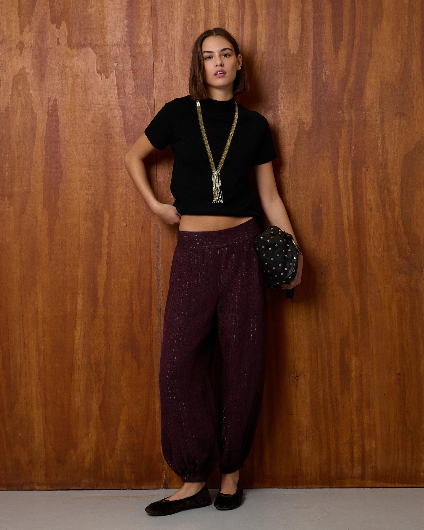 Top Punto Manga Corta Negro