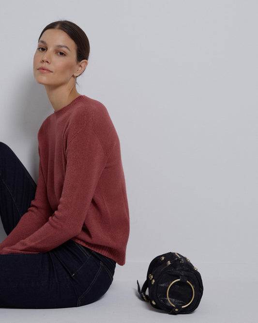 Camisola de gola redonda em azulejo