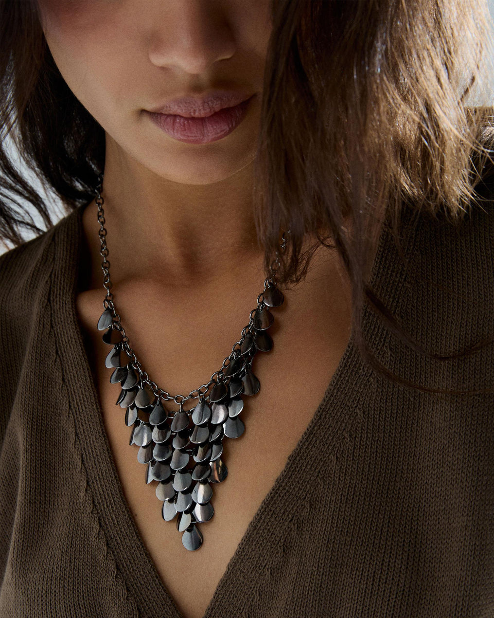 Collar Gotas Malla Negro