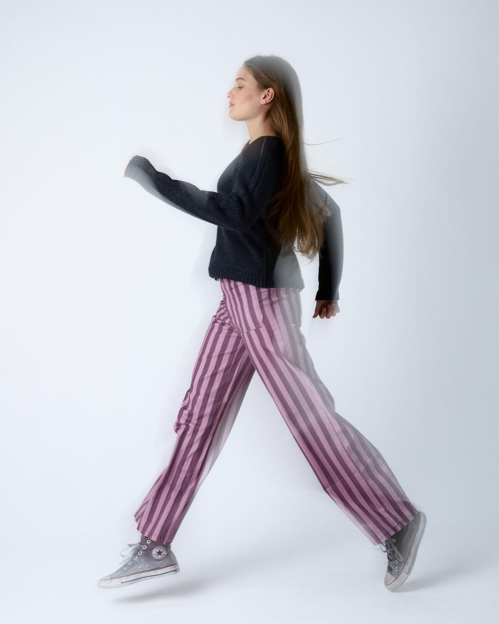 Pantalón Rayas Bicolor Rosa