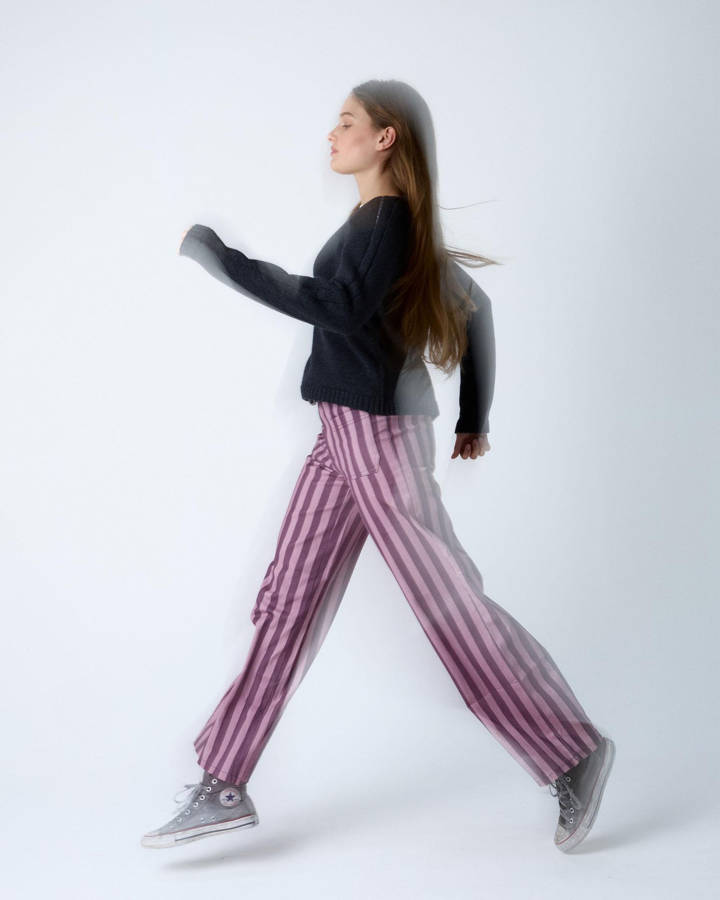 Pantalón Rayas Bicolor Rosa