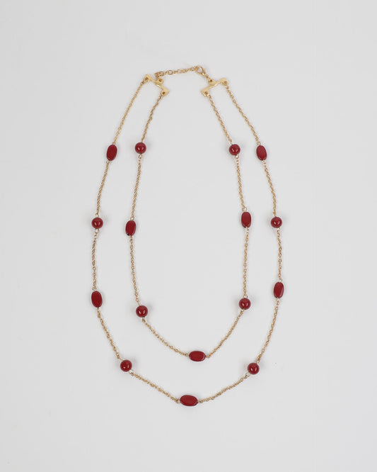 Gold Stone Chain Necklace