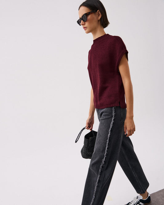 Jeans Laterales Desfelcados Antracita