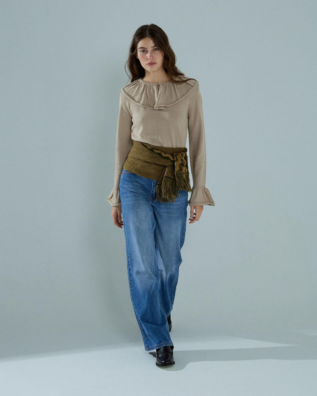 Jersey Volantes Beige