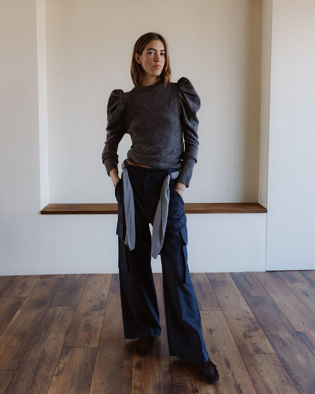 Jersey Manga Abullonada Gris