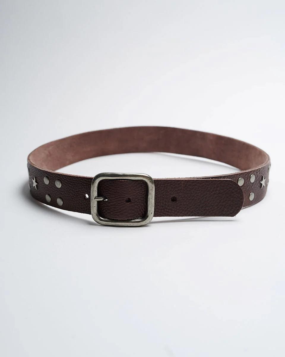 Cinturón Tachuelas Estrellas Marrón