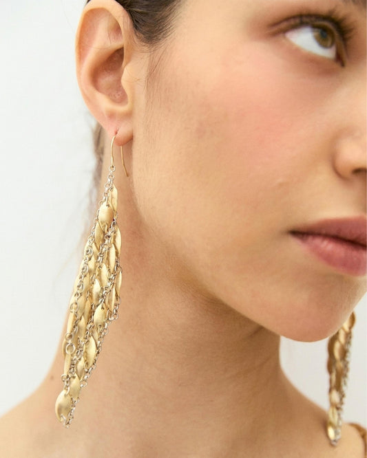 Mixed Mesh Gold Earrings