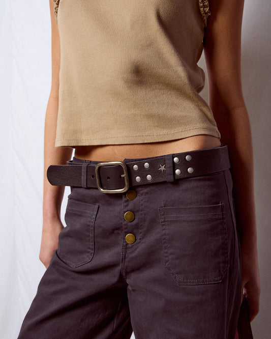 Cinturón Tachuelas Estrellas Negro