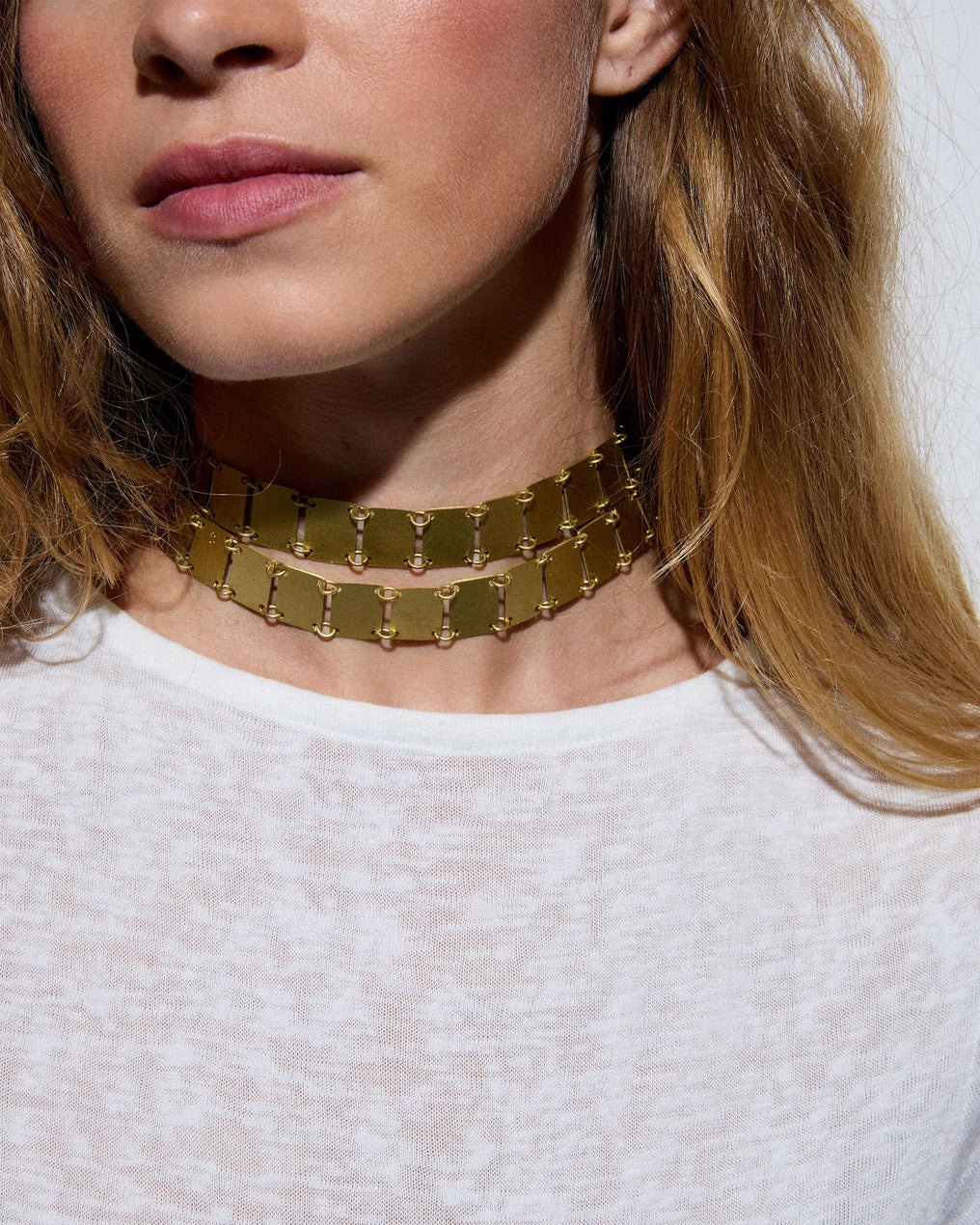 Choker Cuadrados Oro