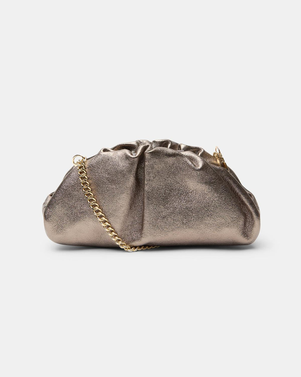 Bolso Clutch Piel Bronce