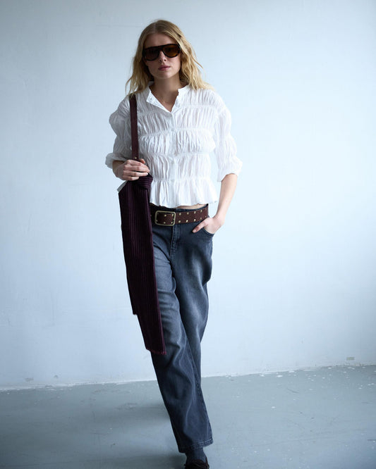 Blusa Fruncidos Blanca