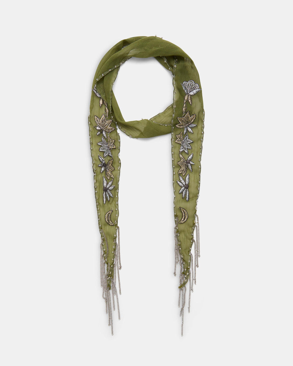 Collar Organza Bordados Verde