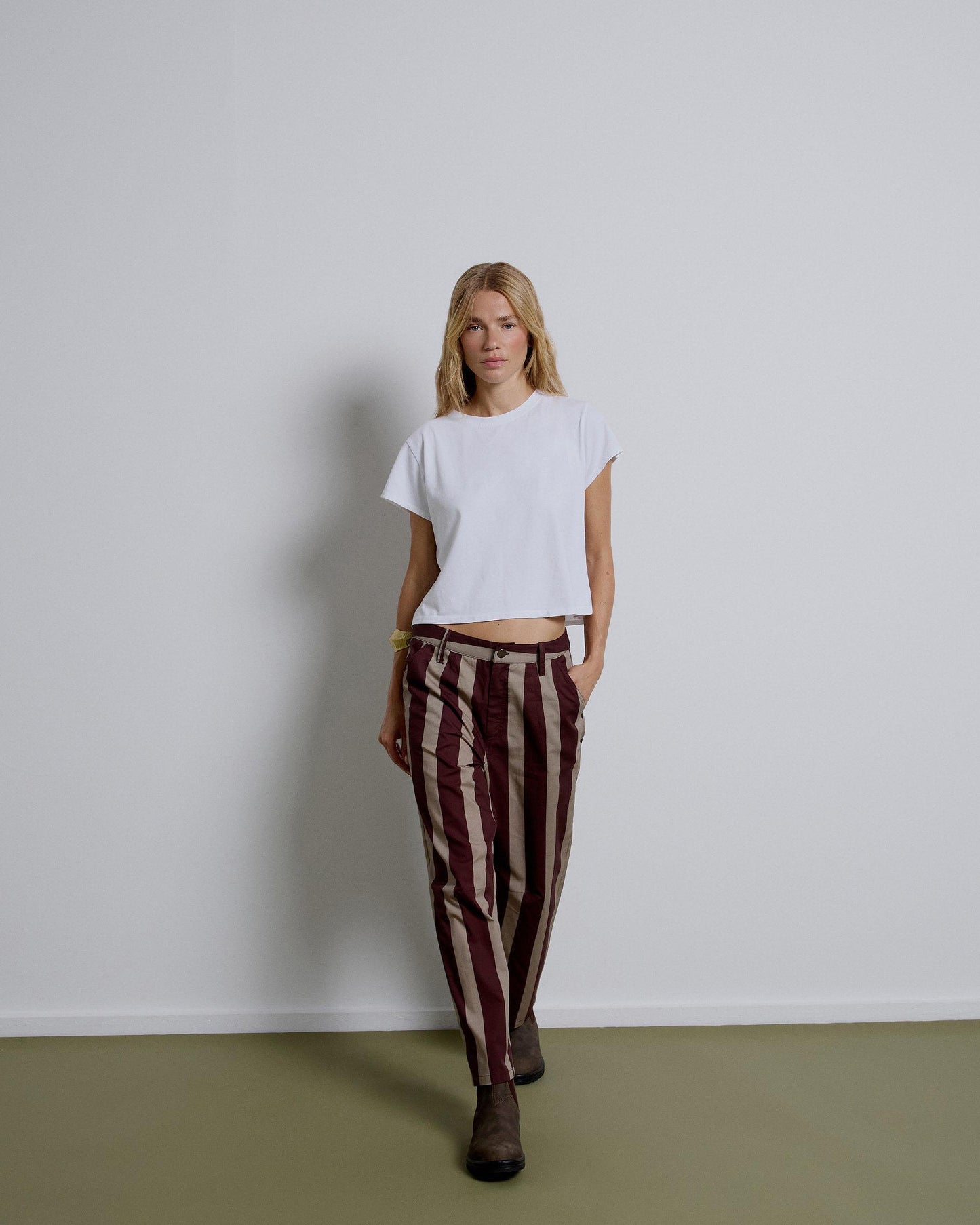 Long Brown Striped Pants