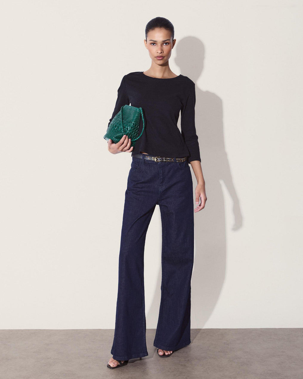 Jeans Estrella Brillos Trasera Azul Oscuro