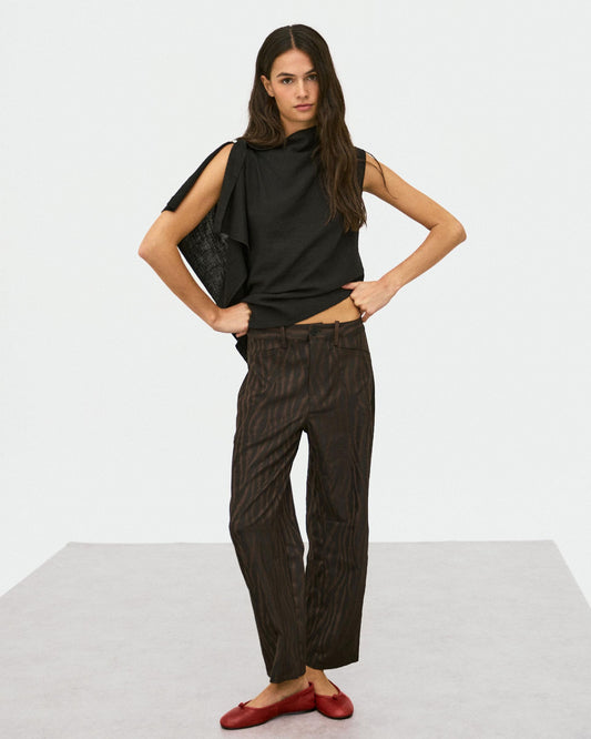 Brown Animal Print Trousers