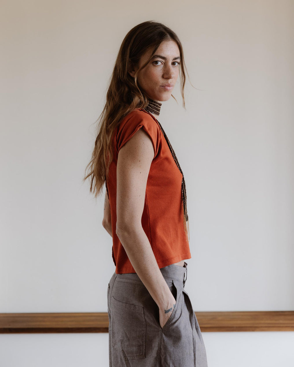 Camiseta Media Manga Ranglán Naranja