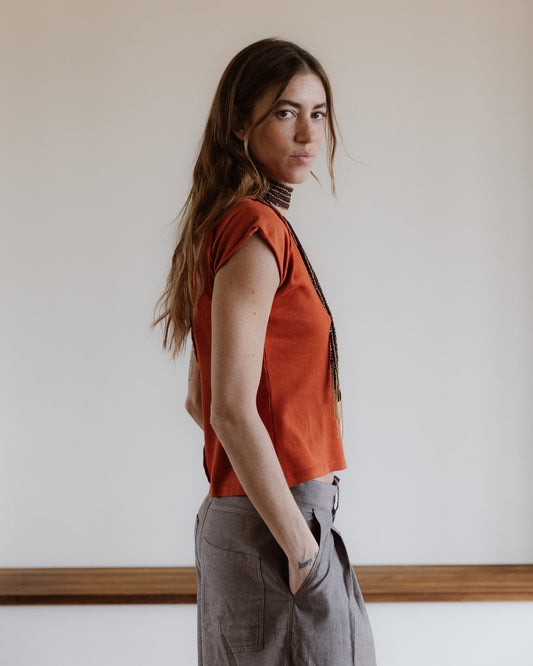 Camiseta Media Manga Ranglán Naranja