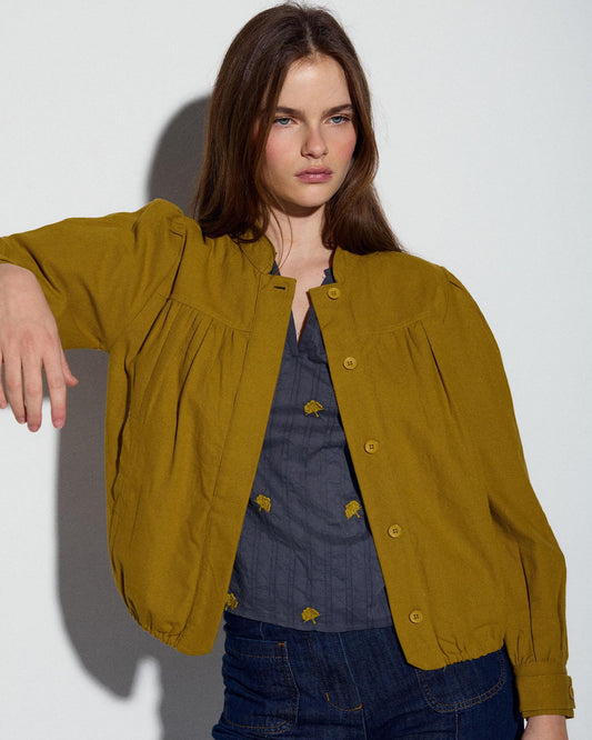 Bomber Canesú Canvas Mostaza