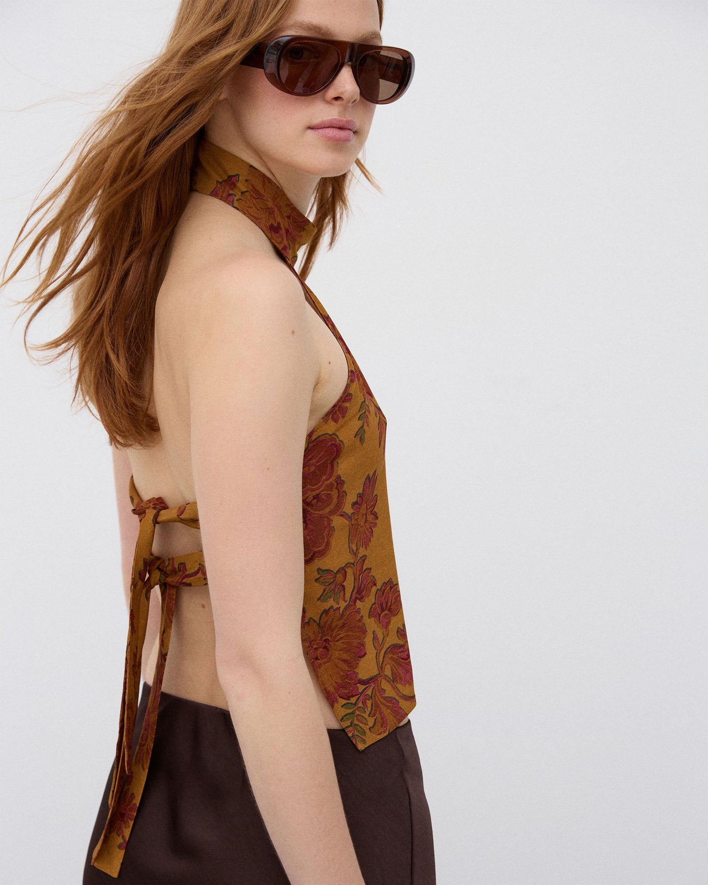 Top Estampado Floral Espalda Multicolor