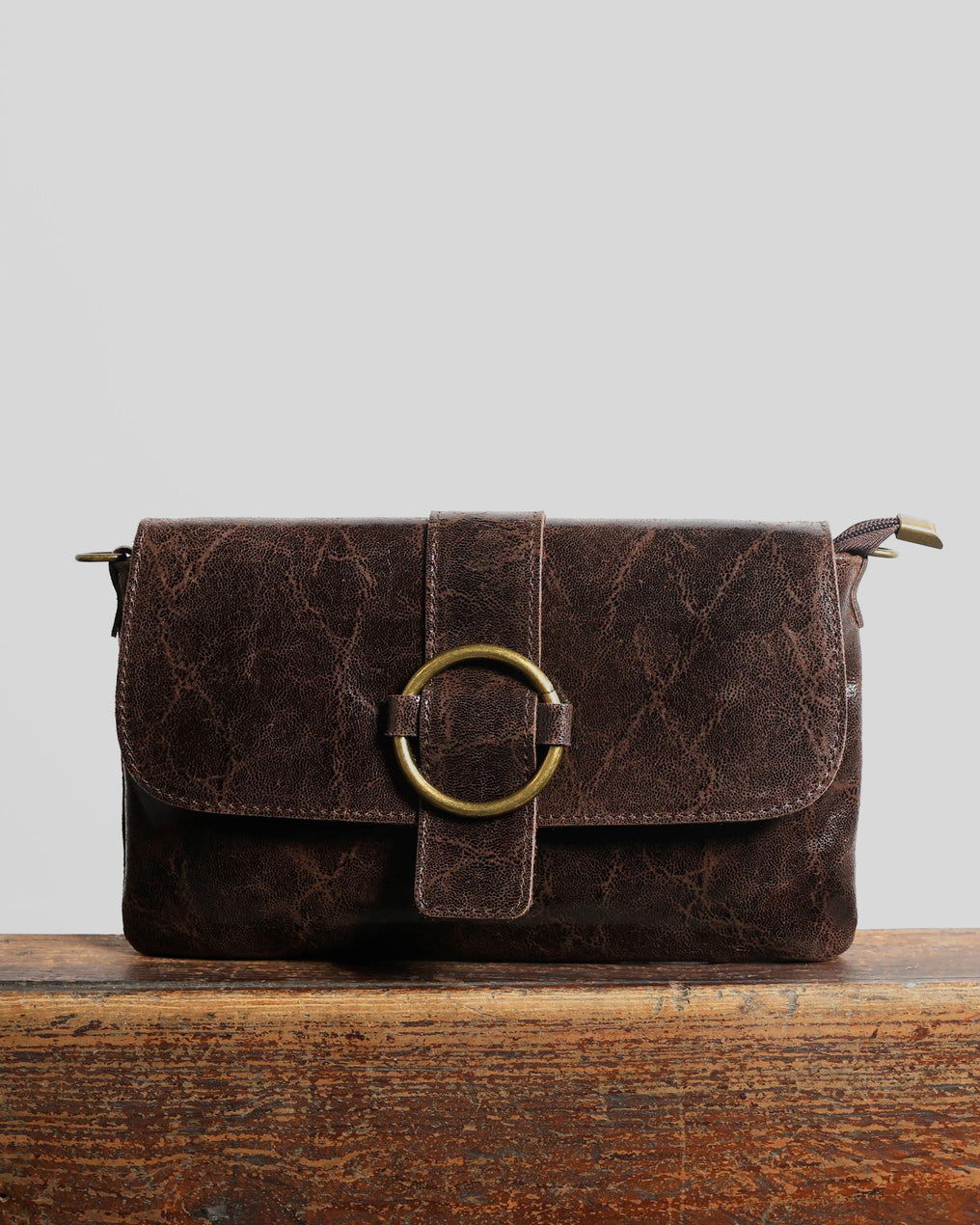 Small Brown Buckle Handbag