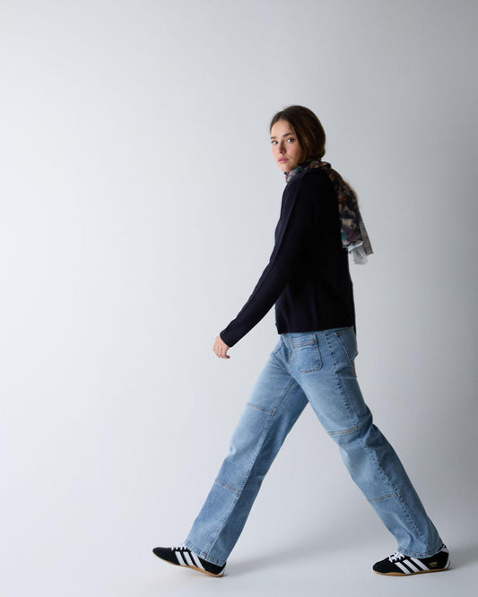 Jeans Seams Pockets Plastón Blue