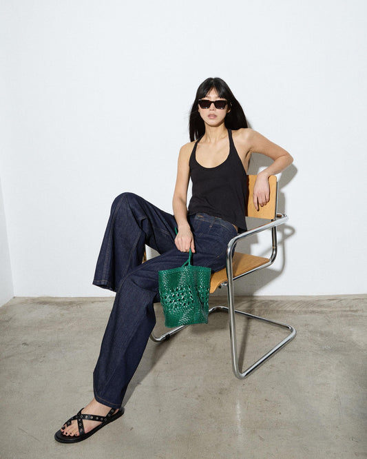 T-shirt Halter Laçada Preto