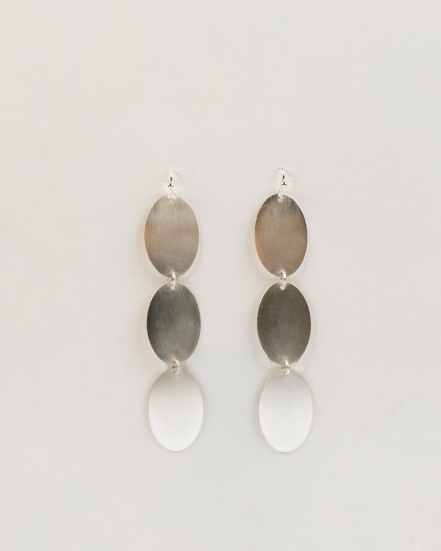 Pendientes Largos Óvalos Plata