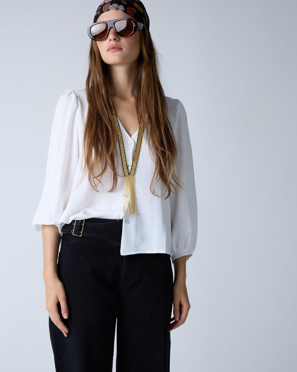 Blouse Manche Bouffante Blanc