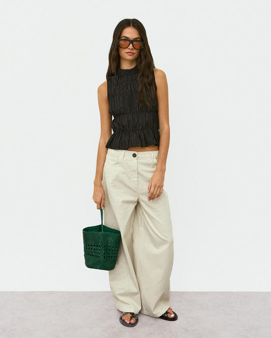 Jeans Costura Diagonal Cru