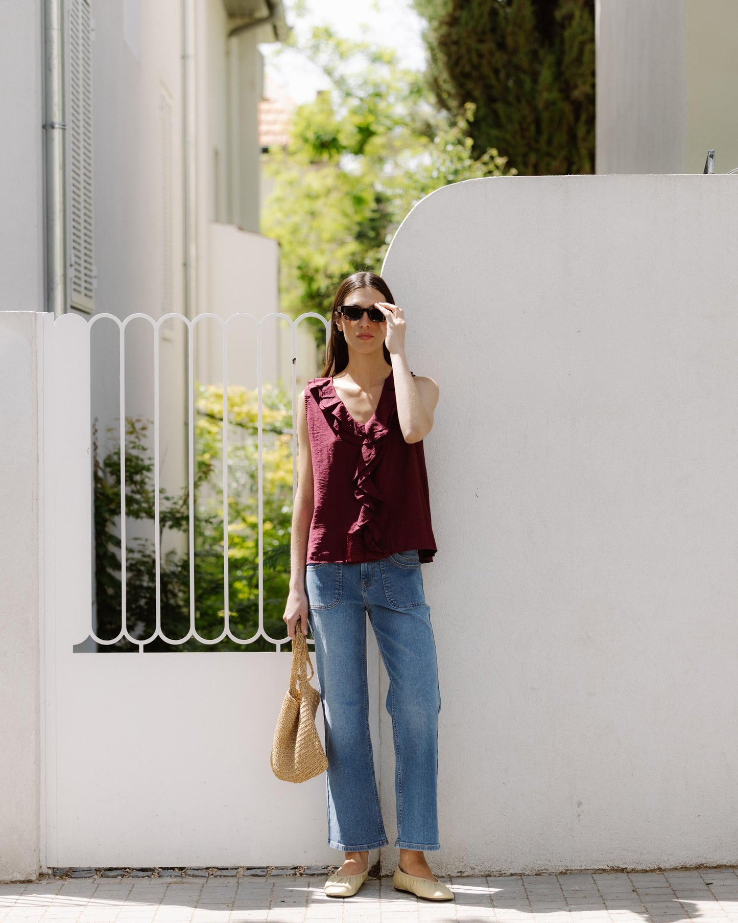 Jeans Cós Duplo Bolso Azul
