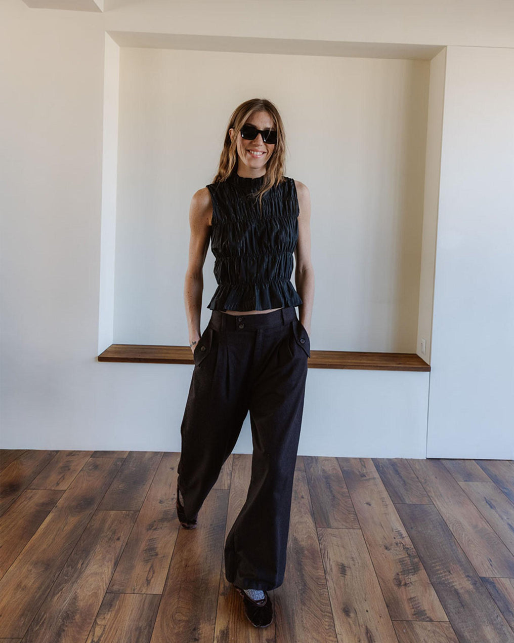 Top Gomas Lurex Negro