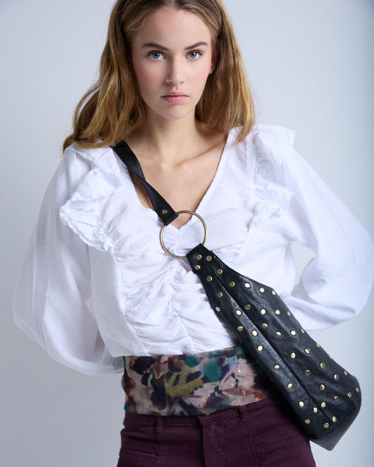 Blusa Fruncido Volantes Blanca