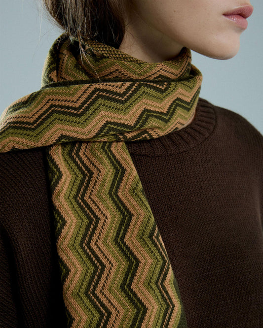 Bufanda Zig-Zag Flecos Verde