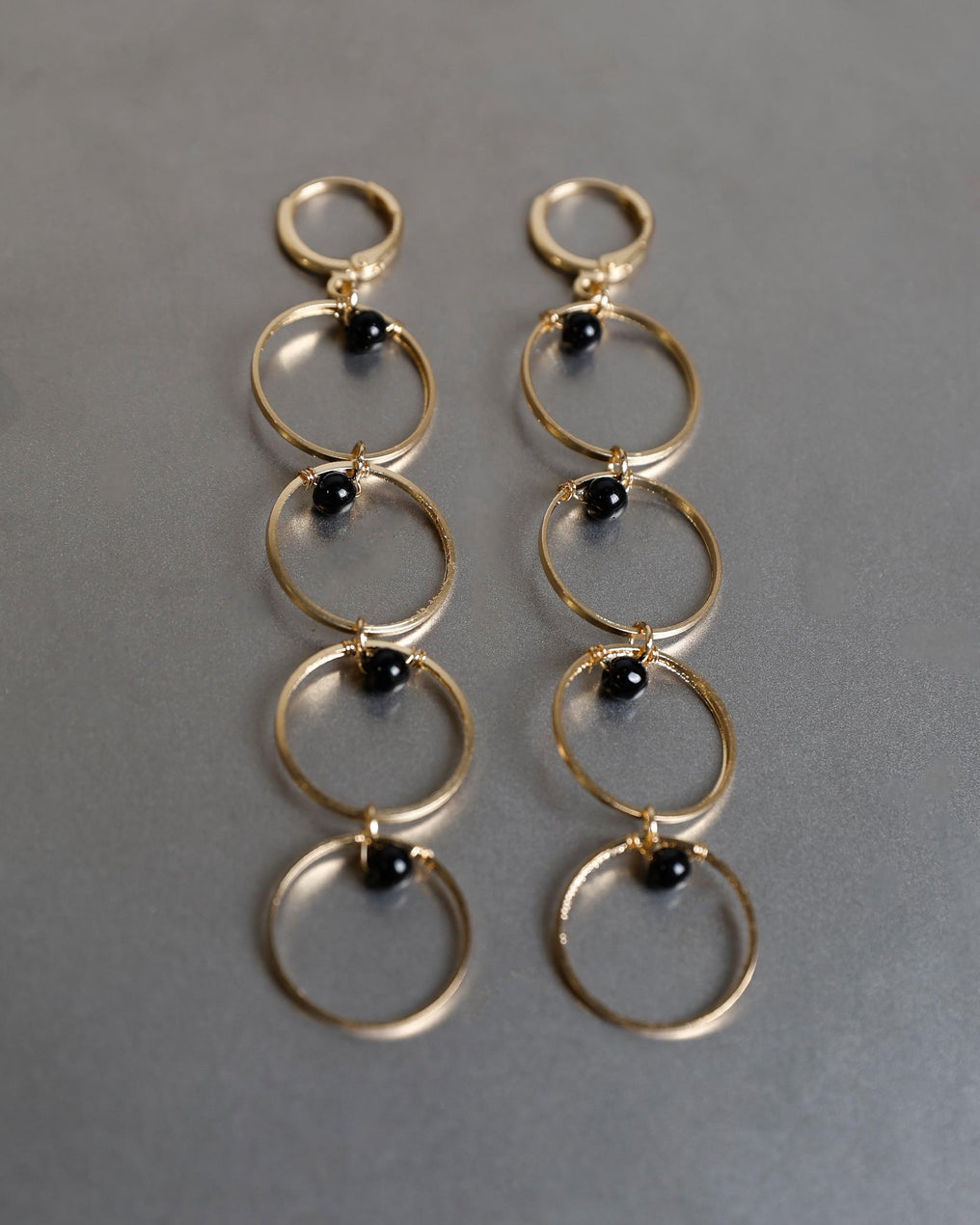 Gold Beaded Hoop Earrings