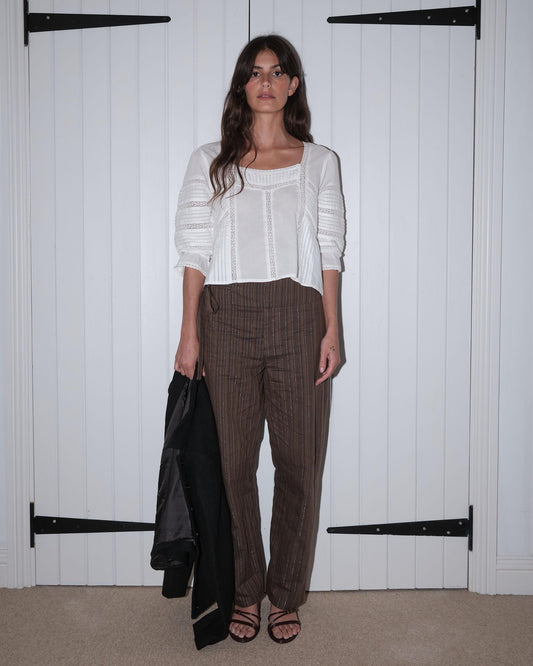 Brown Drawstring Waist Trousers