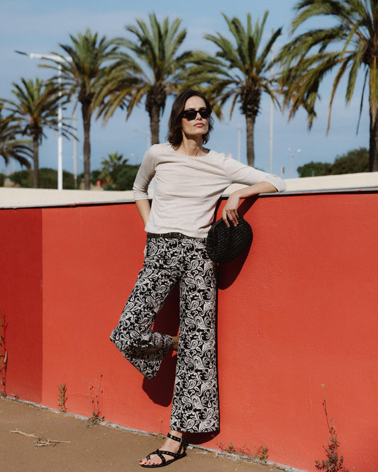 Jeans Imprimé Amibes Noir