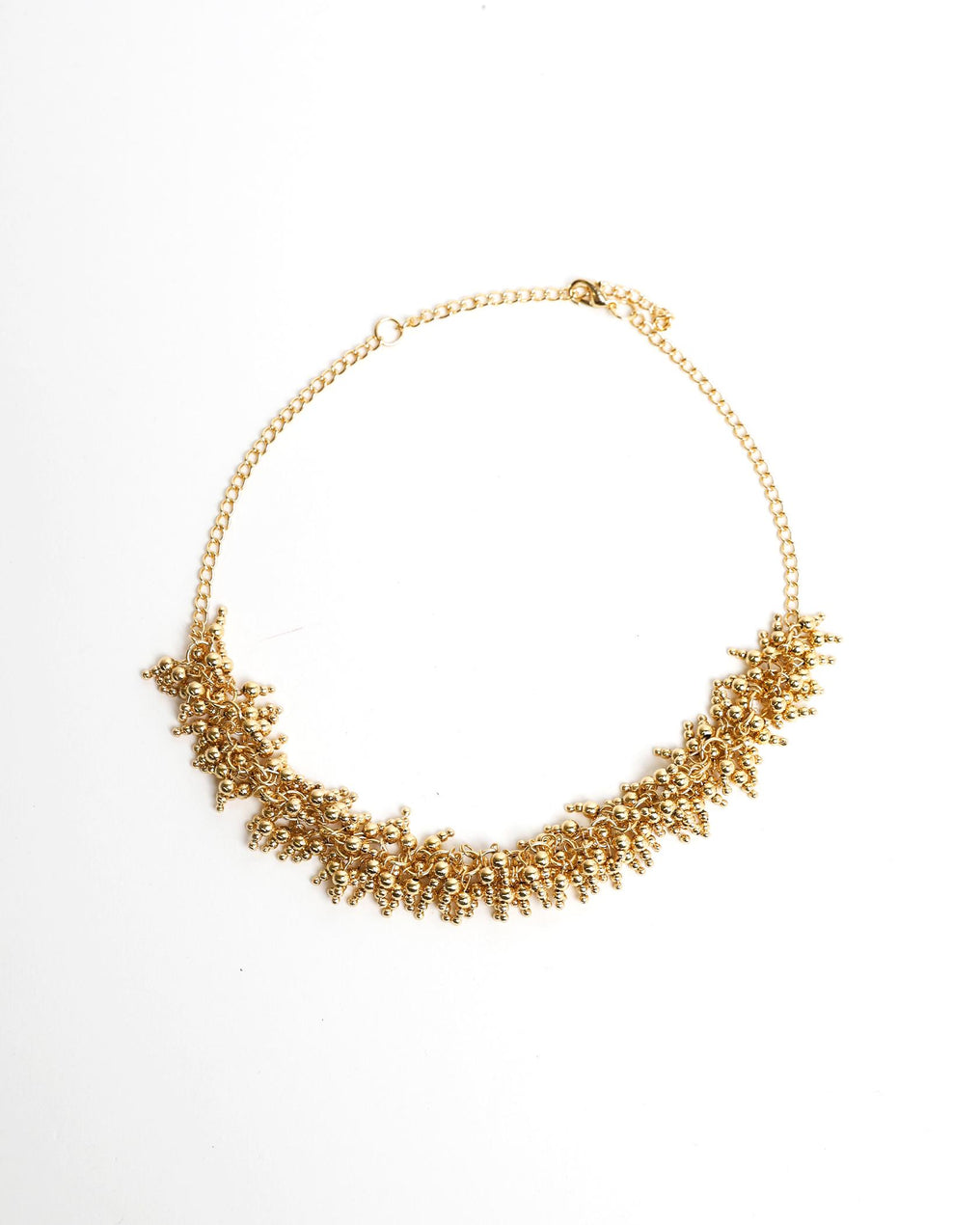 Collar Bolas Brillos Oro