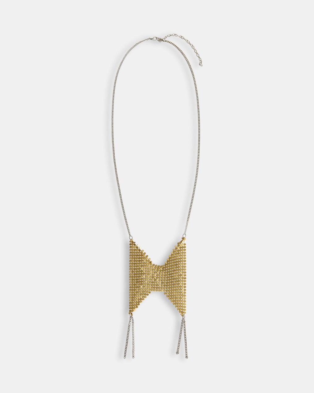 Collar Malla Larga Plata