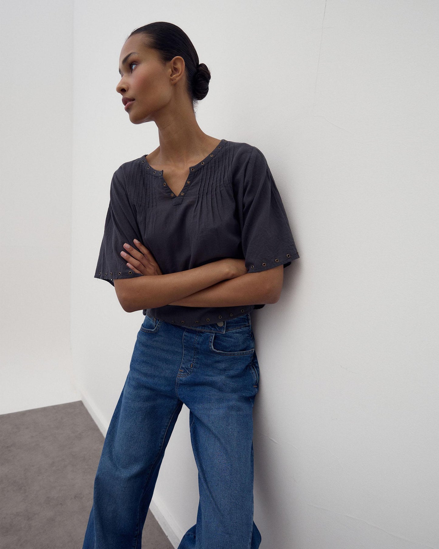 Blusa Arandelas Antracita