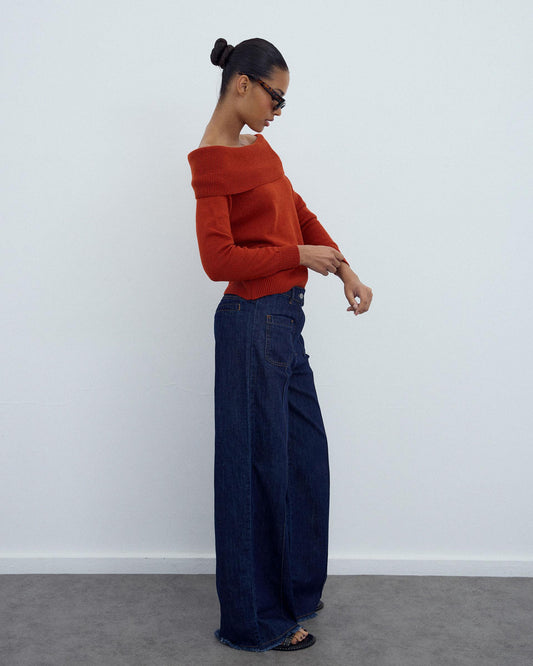 Jersey Hombros Descubiertos Naranja