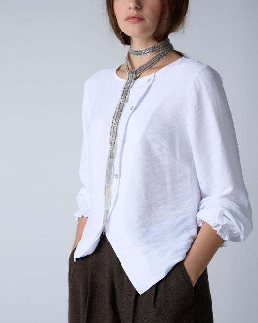 Collar Organza Abalorios Plata