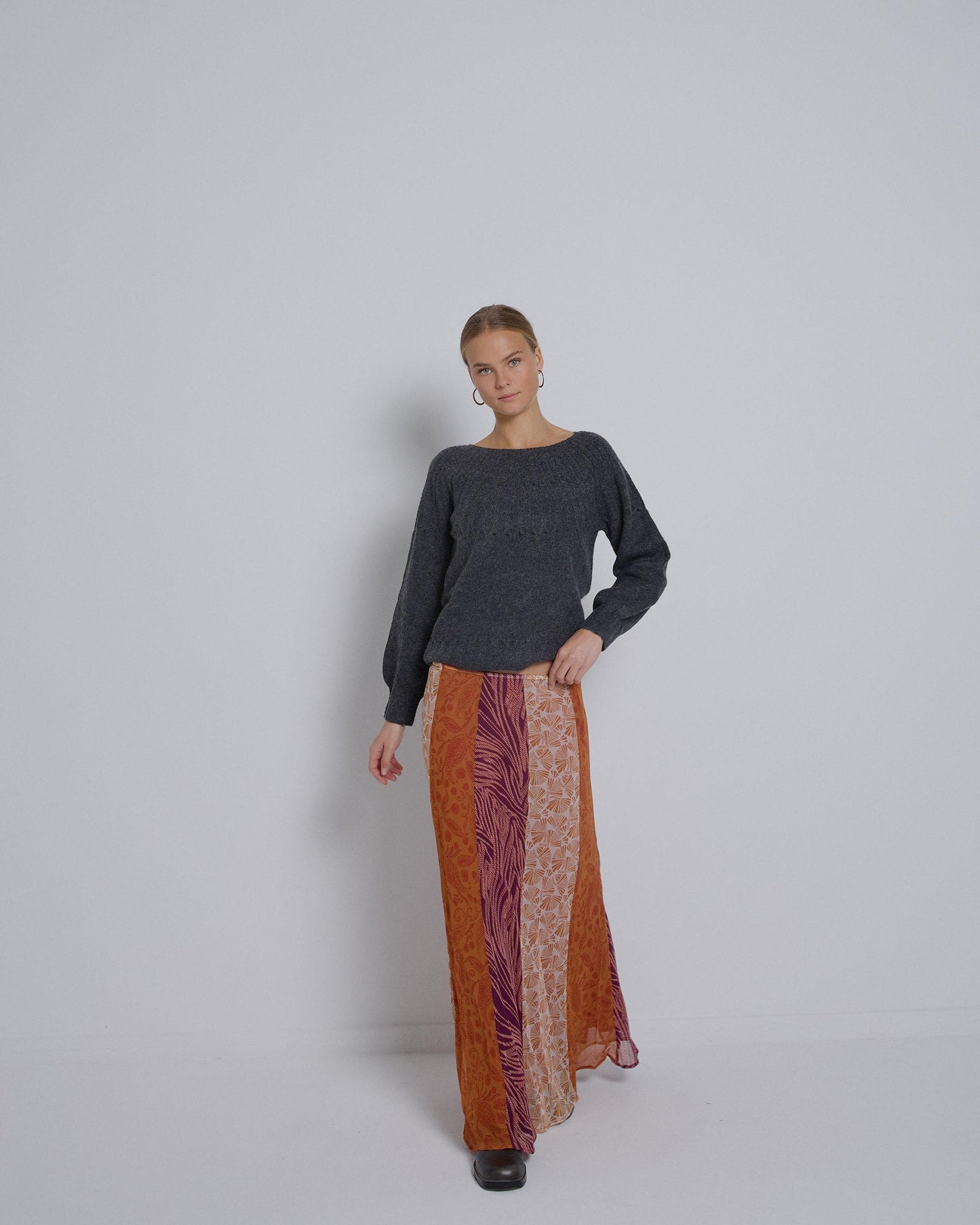 Orange Patchwork Skirt