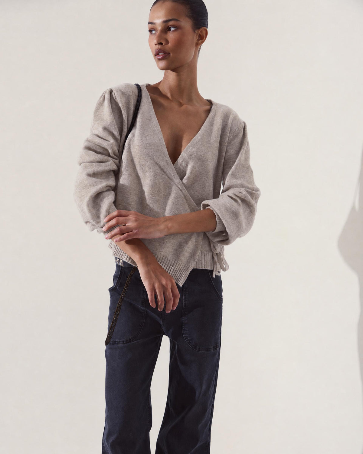 Chaqueta Cruzada Lazada Beige