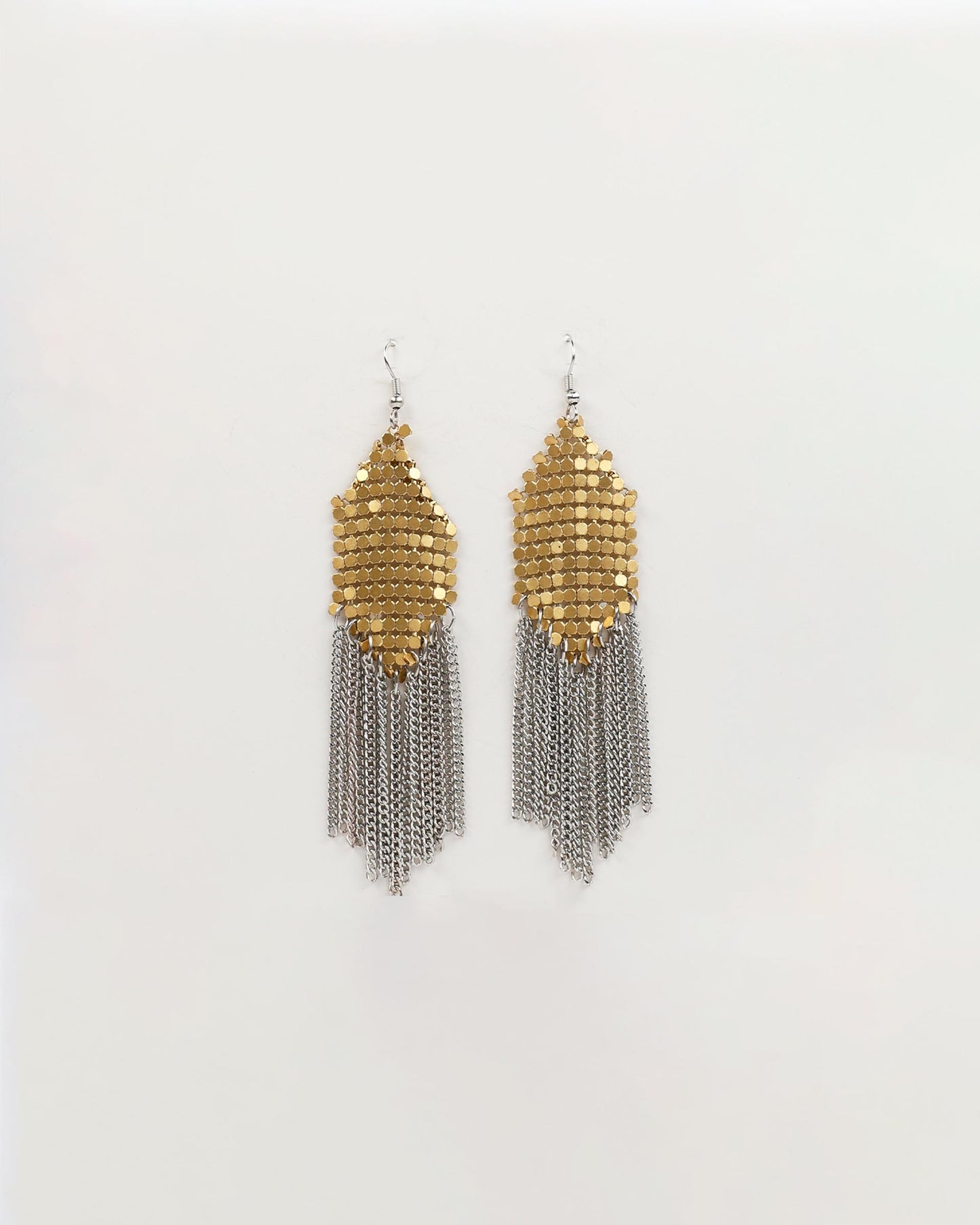 Boucles D’oreilles Résille Chaînes Doré