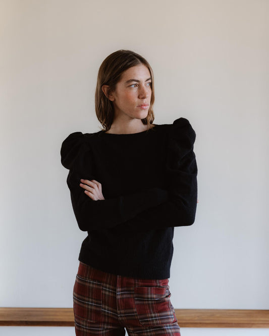 Sweater Manga Abulonada Preto