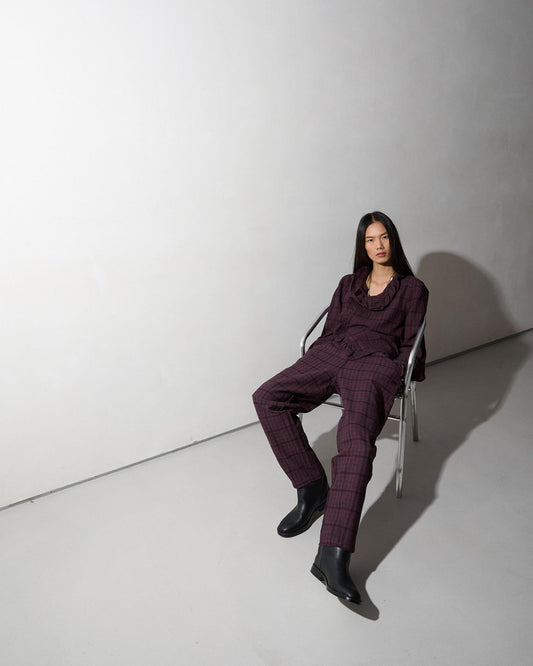 Purple Balloon Plaid Pants