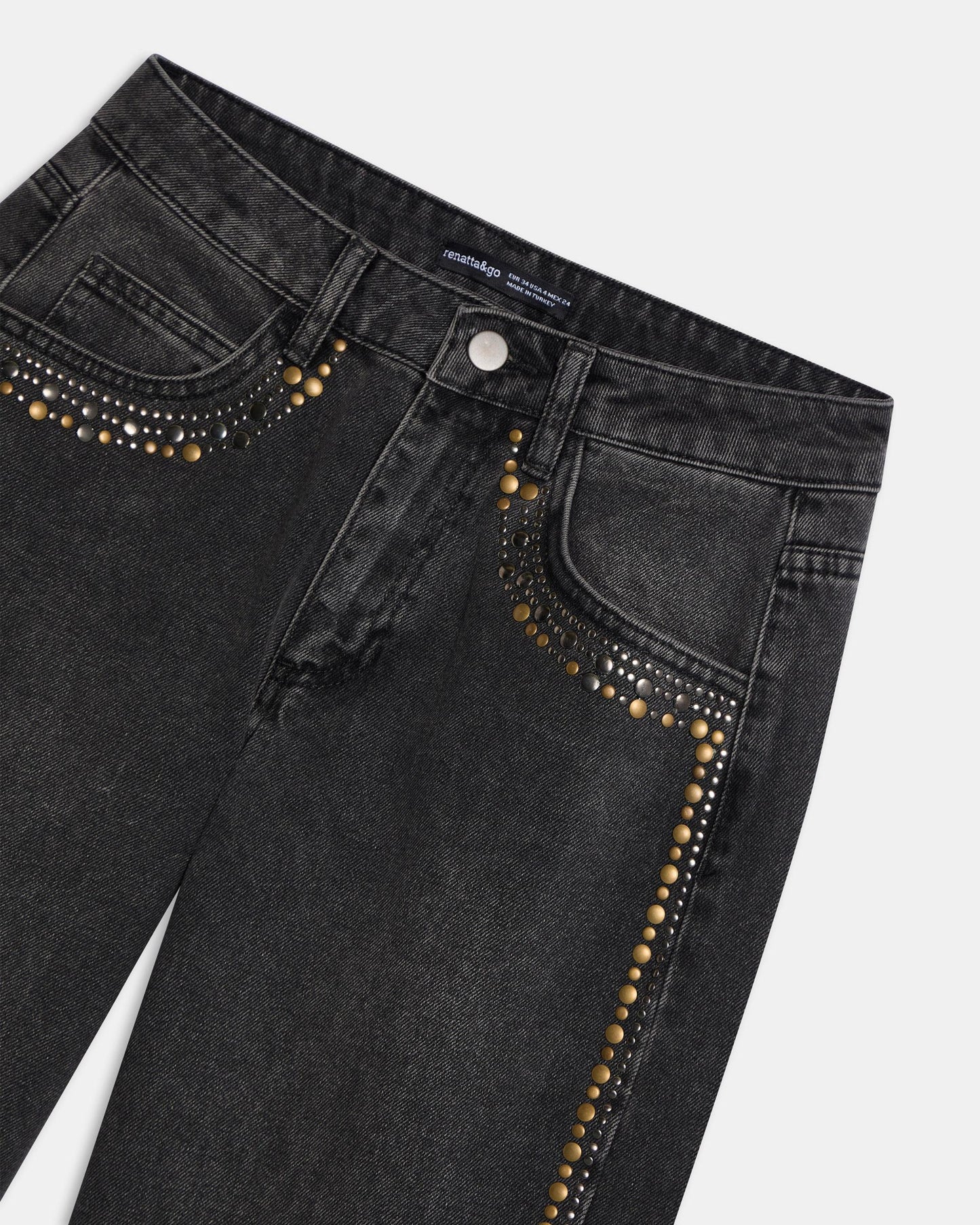 Jeans Tachas Bicolor Antracite